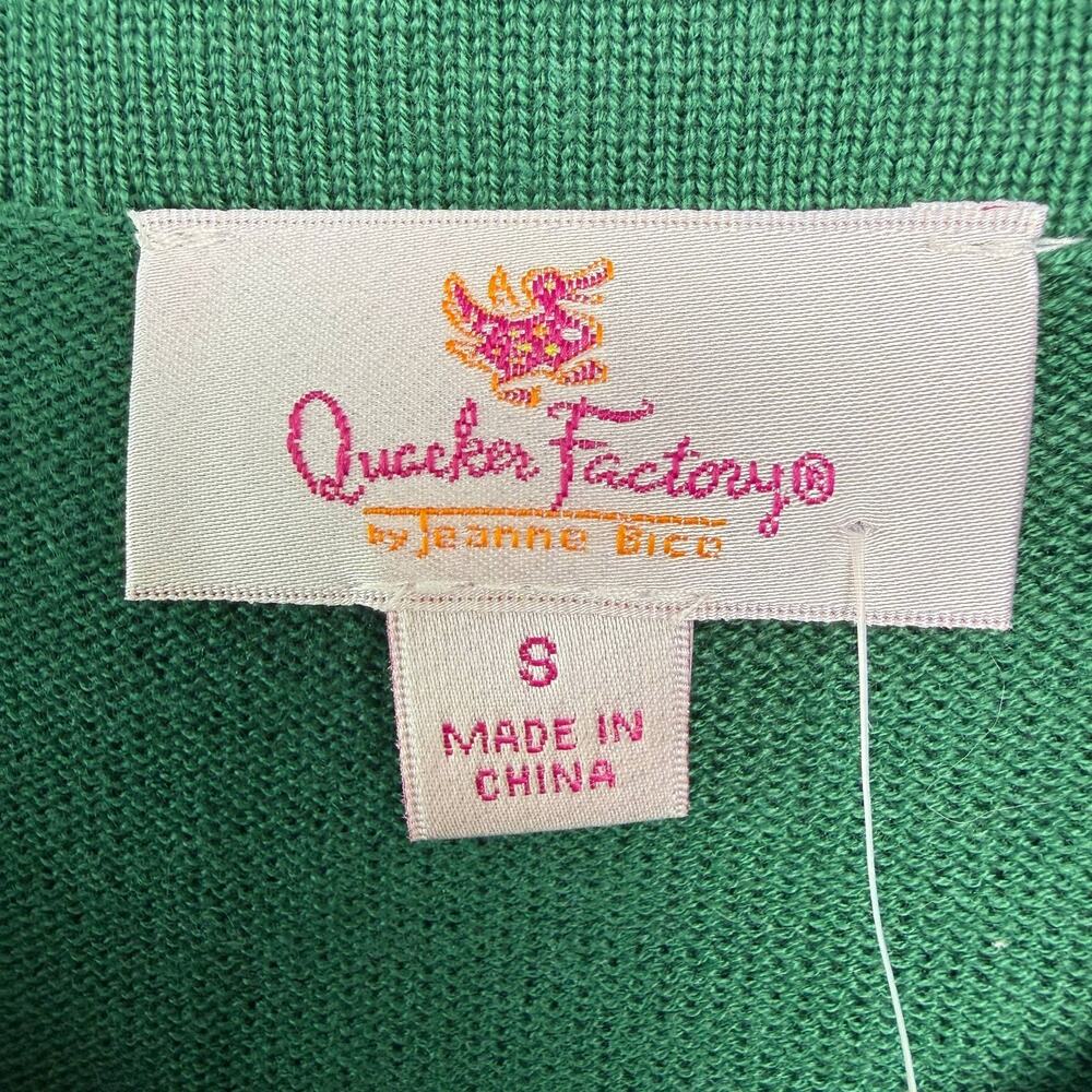 NWT Quacker Factory Womens Small Green Christmas Tree Cardigan Sequin - Picture 3 of 10